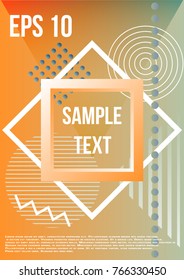 Minimum geometric coverage. Modern abstract cover from elements of style bauhaus, memphis and hipster. Modern design of posters, presentations and banners. Vector illustration.