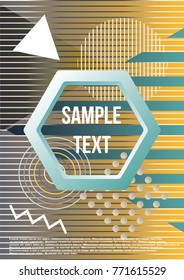 Minimum geometric coverage. Modern abstract cover from elements of style bauhaus, memphis and hipster. Modern design of posters, presentations and banners. Vector illustration.