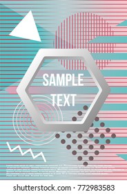 Minimum geometric coverage. Modern abstract cover from elements of style bauhaus, memphis and hipster. Modern design of posters, presentations and banners. Vector illustration.