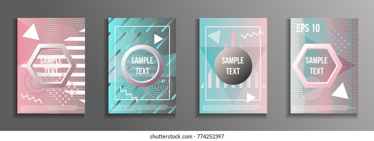Minimum geometric coverage. Modern abstract cover from elements of style bauhaus, memphis and hipster. Modern design of posters, presentations and banners. Vector illustration.