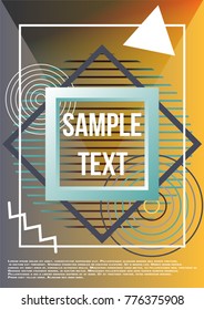 Minimum geometric coverage. Modern abstract cover from elements of style bauhaus, memphis and hipster. Modern design of posters, presentations and banners. Vector illustration.