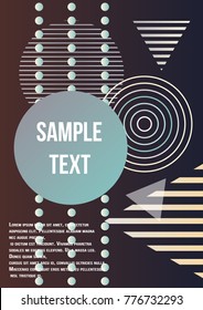 Minimum geometric coverage. Modern abstract cover from elements of style bauhaus, memphis and hipster. Modern design of posters, presentations and banners. Vector illustration.