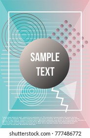 Minimum geometric coverage. Modern abstract cover from elements of style bauhaus, memphis and hipster. Modern design of posters, presentations and banners. Vector illustration.