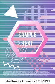 Minimum geometric coverage. Modern abstract cover from elements of style bauhaus, memphis and hipster. Modern design of posters, presentations and banners. Vector illustration.