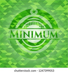 Minimum green emblem with mosaic background