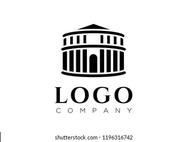 
MINIMUM HISTORICAL TEMPLE BLACK LOGO WITH WRITTEN COMPANY ON WHITE BACKGROUND