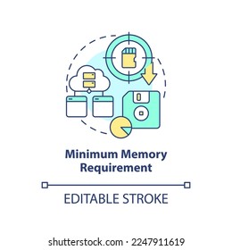 Minimum memory requirement concept icon. Procedural programming advantage abstract idea thin line illustration. Isolated outline drawing. Editable stroke. Arial, Myriad Pro-Bold fonts used