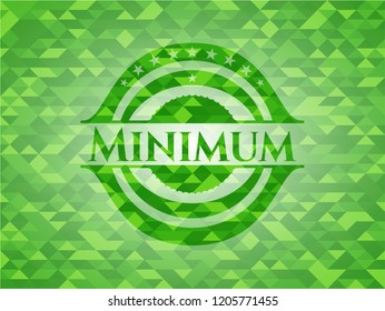 Minimum realistic green mosaic emblem