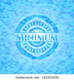 Minimum sky blue emblem with mosaic ecological style background