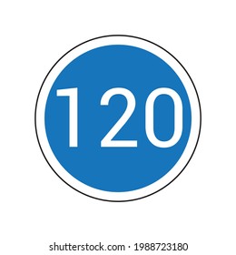 minimum speed limit 120 traffic sign vector illustration