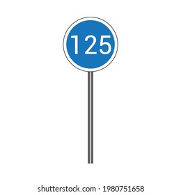 minimum speed limit 125 traffic sign vector illustration