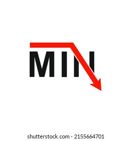 Minimum symbol and arrow. Minimal logo design vector.