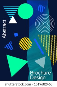 Minimum vector coverage. Abstract background in the style of Memphis.  Artistic geometric cover design. Fashionable  cover, banner, poster, booklet. Creative colors backgrounds. 