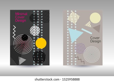 Minimum vector coverage. Abstract background in the style of Memphis.  Artistic geometric cover design. Fashionable  cover, banner, poster, booklet. Creative colors backgrounds. 