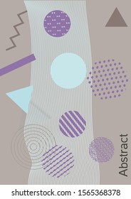 Minimum vector coverage. Abstract background in the style of Memphis.  Artistic geometric cover design 