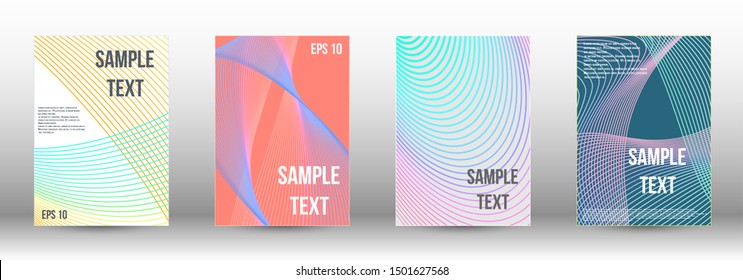 Minimum vector coverage. Abstract cover. Positive design template. Creative backgrounds with abstract gradient linear waves to create a fashionable  banner, poster.