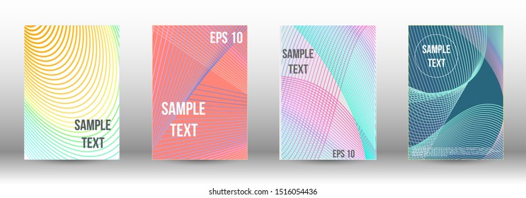 Minimum vector coverage. Abstract cover. Positive design template. Creative backgrounds with abstract gradient linear waves to create a fashionable  banner, poster.