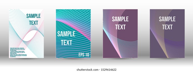 Minimum vector coverage. Abstract cover. Positive design template. Creative backgrounds with abstract gradient linear waves to create a fashionable  banner, poster.