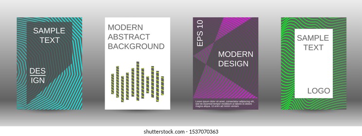 Minimum vector coverage. Abstract cover. Positive design template. Creative backgrounds with abstract gradient linear waves to create a fashionable  banner, poster.