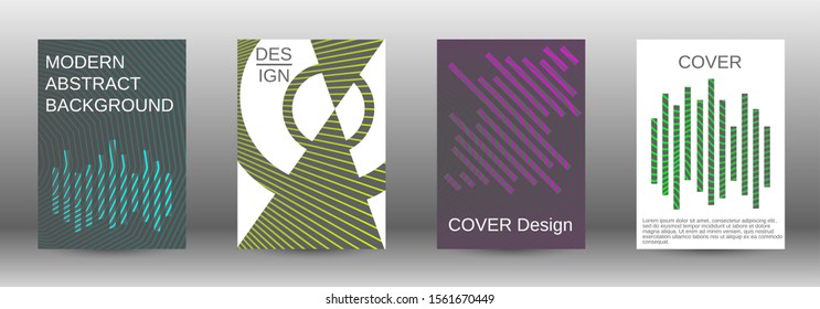 Minimum vector coverage. Abstract cover. Positive design template. Creative backgrounds with abstract gradient linear waves to create a fashionable  banner, poster.