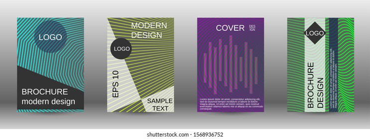 Minimum vector coverage. Abstract cover. Positive design template. Creative backgrounds with abstract gradient linear waves to create a fashionable  banner, poster.