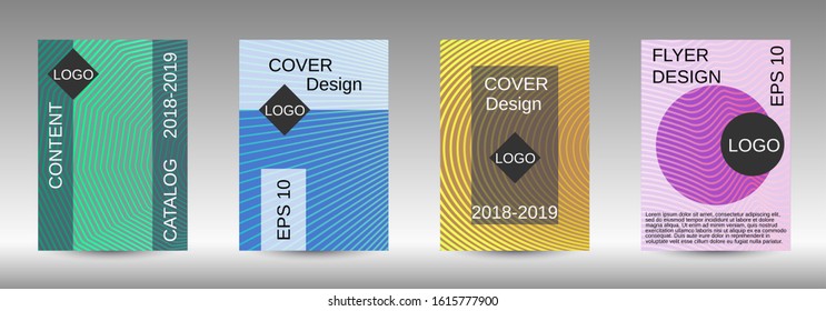 Minimum vector coverage. Abstract cover. Positive design template. Creative backgrounds with abstract gradient linear waves to create a fashionable  banner, poster.
