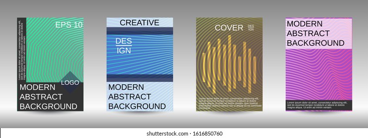 Minimum vector coverage. Abstract cover. Positive design template. Creative backgrounds with abstract gradient linear waves to create a fashionable  banner, poster.