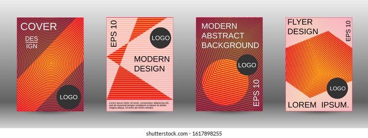 Minimum vector coverage. Abstract cover. Positive design template. Creative backgrounds with abstract gradient linear waves to create a fashionable  banner, poster.