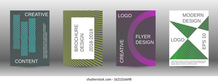 Minimum vector coverage. Abstract cover. Positive design template. Creative backgrounds with abstract gradient linear waves to create a fashionable  banner, poster.