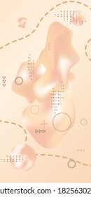 Minimum vector coverage. Abstract vector cover.  A bright, smooth mesh is blurry with a futuristic pattern in delicate beige.