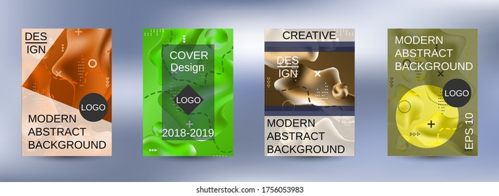 Minimum vector coverage. Artistic covers design. Creative fluid colors backgrounds.  Colorful rainbow gradient. Smooth banner template.