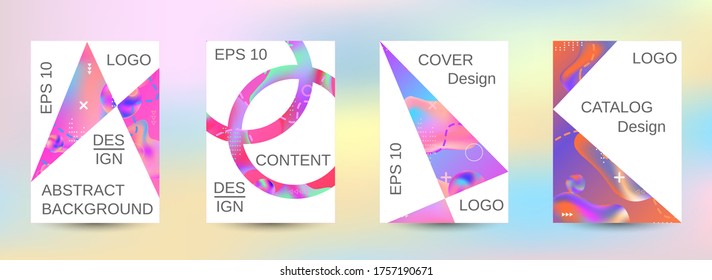 Minimum vector coverage. Artistic covers design. Creative fluid colors backgrounds.  Colorful rainbow gradient. Smooth banner template.