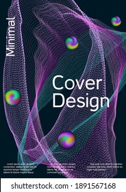 Minimum vector coverage.  Creative fluid colors backgrounds.  Creative sound background with abstract gradient line.