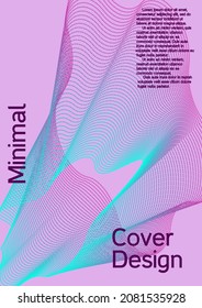Minimum vector coverage. Future futuristic template with abstract current forms for banner design, poster, booklet, report, journal. 
