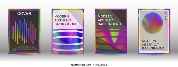 Minimum vector coverage. Futuristic gradient set. Creative fluid backgrounds from current forms. Promotion banner concept. Vector flat illustration.