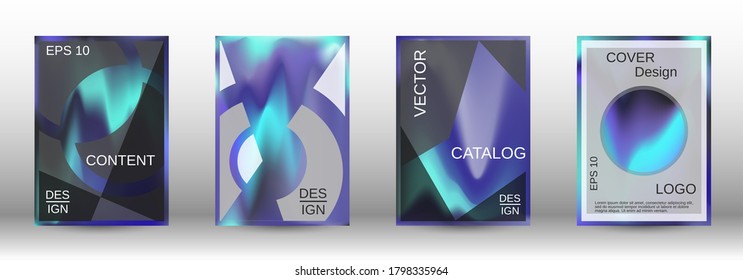 Minimum vector coverage. Futuristic gradient set. Creative fluid backgrounds from current forms. Promotion banner concept. Web element. Vector illustration. EPS 10.