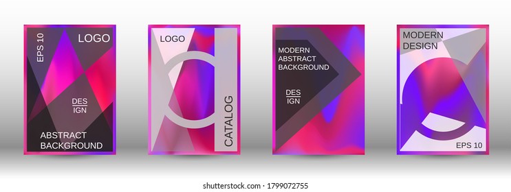 Minimum vector coverage. Futuristic gradient set. Creative fluid backgrounds from current forms. Promotion banner concept. Vector flat illustration.