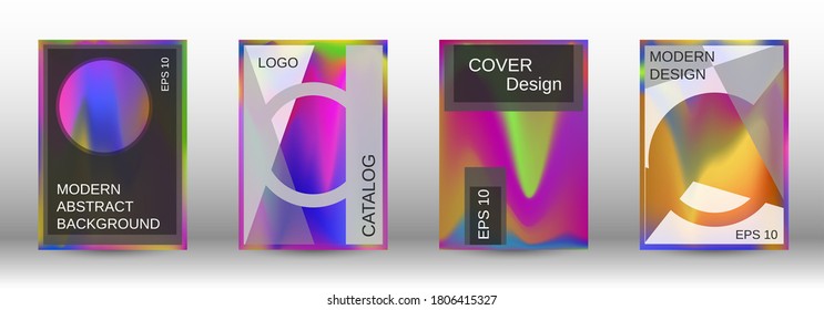 Minimum vector coverage. Futuristic gradient set. Creative fluid backgrounds from current forms. Promotion banner concept. Web element. Vector illustration. EPS 10.