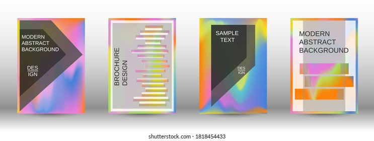Minimum vector coverage. Futuristic gradient set. Creative fluid backgrounds from current forms. Promotion banner concept. Vector flat illustration.