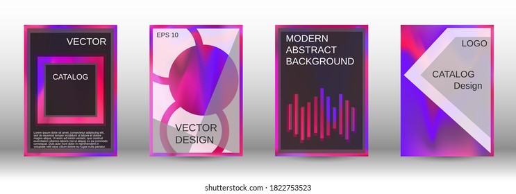 Minimum vector coverage. Futuristic gradient set. Creative fluid backgrounds from current forms. Promotion banner concept. Web element. Vector illustration. EPS 10.