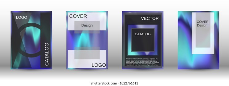Minimum vector coverage. Futuristic gradient set. Creative fluid backgrounds from current forms. Fashion print. Web element. Vector illustration. EPS 10.