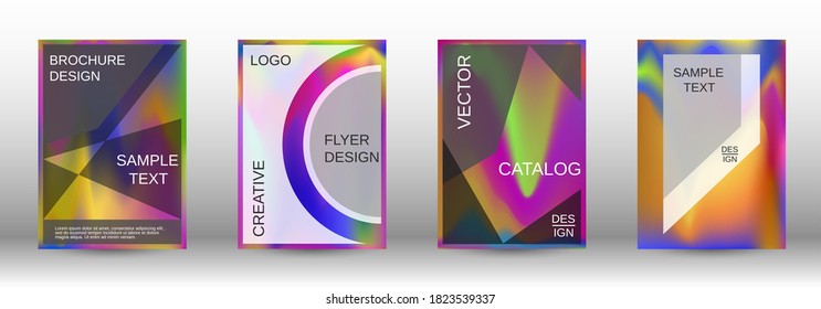 Minimum vector coverage. Futuristic gradient set. Creative fluid backgrounds from current forms. Fashion magazine. Web element. Vector illustration. EPS 10.