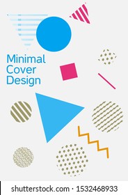 Minimum vector coverage. Modern Memphis background. Artistic geometric cover design. Fashionable  cover, banner, poster, booklet. Creative colors backgrounds. 