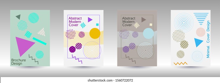 Minimum vector coverage. Modern Memphis background. Artistic geometric cover design. Fashionable  cover, banner, poster, booklet. Creative colors backgrounds. 