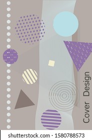 Minimum vector coverage. Modern Memphis background. Artistic geometric cover design. Fashionable  cover, banner, poster, booklet. Creative colors backgrounds. Vector.