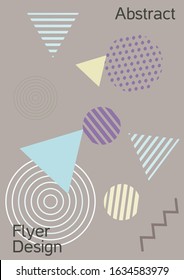 Minimum vector coverage. Modern Memphis background. Artistic geometric cover design. Fashionable  cover, banner, poster, booklet. Creative colors backgrounds. Vector.