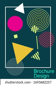 Minimum vector coverage. Modern Memphis background. Artistic geometric cover design. Fashionable  cover, banner, poster, booklet. Creative colors backgrounds. 