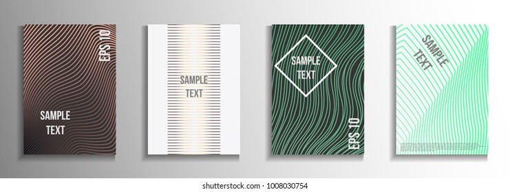 Minimum vector coverage. A set of modern abstract covers. Creative background colors.  Suitable for decorating business brochures, banners, posters.