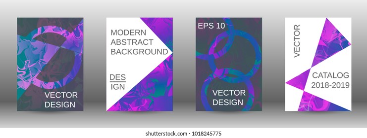  Minimum vector coverage. A set of modern abstract covers. Rich design VIP. Future futuristic template with abstract current forms for banner design, poster, booklet, report, magazine. 