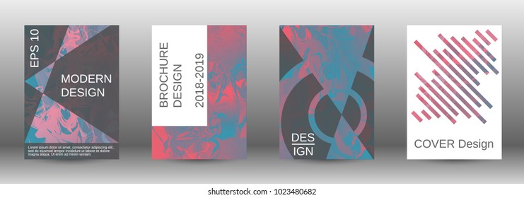  Minimum vector coverage. A set of modern abstract covers. Rich design VIP. Future futuristic template with abstract current forms for banner design, poster, booklet, report, magazine. 